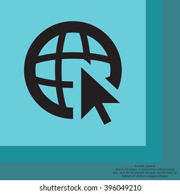 Globe (go to web), web icon. Vector design