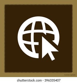 Globe (go to web), web icon. Vector design