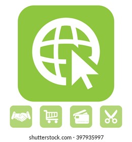 Globe (go to web), web icon. Vector design