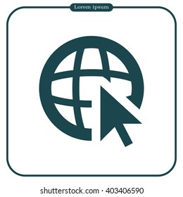 Globe (go to web), web icon. Vector design