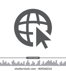 Globe (go to web), web icon. Vector design