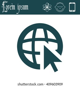 Globe (go to web), web icon. Vector design