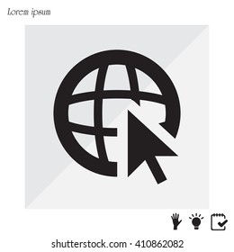 Globe (go to web), web icon. Vector design