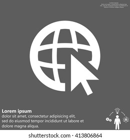Globe (go to web), web icon. Vector design