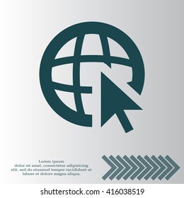 Globe (go to web), web icon. Vector design