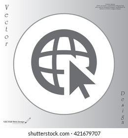 Globe (go to web), web icon. Vector design