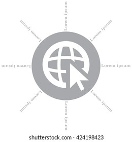 Globe (go to web), web icon. Vector design