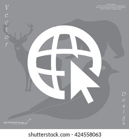 Globe (go to web), web icon. Vector design