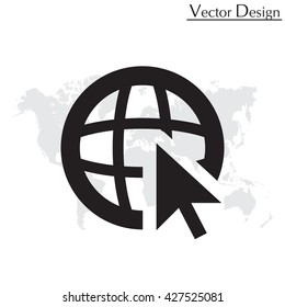 Globe (go to web), web icon. Vector design
