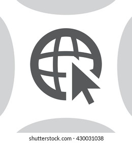 Globe (go to web), web icon. Vector design
