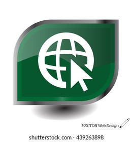 Globe (go to web), web icon. Vector design