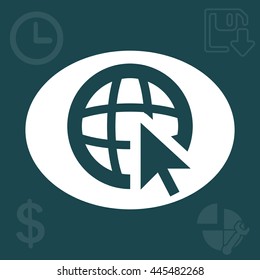 Globe (go to web), web icon. Vector design