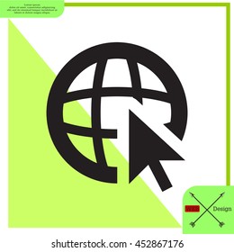 Globe (go to web) icon. Vector design