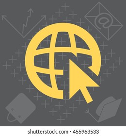 Globe (go to web) icon. Vector design