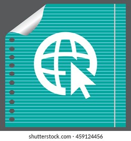 Globe (go to web) icon. Vector design