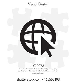 Globe (go to web) icon. Vector design