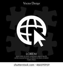 Globe (go to web) icon. Vector design