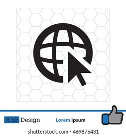 Globe (go to web) icon. Vector design