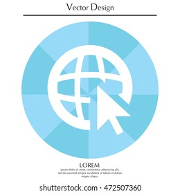 Globe (go to web) icon. Vector design