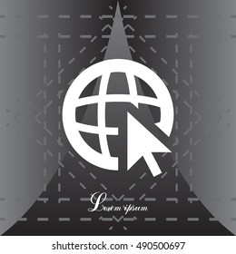 Globe (go to web) icon. Vector design