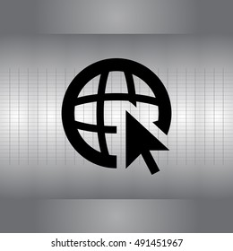 Globe (go to web) icon. Vector design