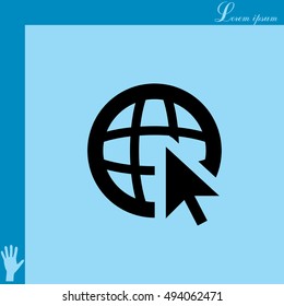 Globe (go to web) icon. Vector design