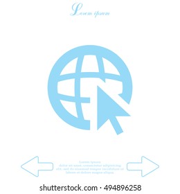 Globe (go to web) icon. Vector design