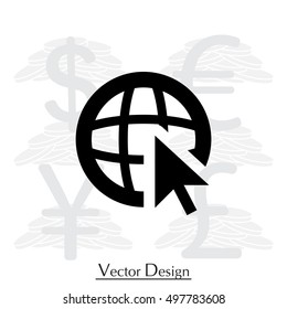 Globe (go to web) icon. Vector design