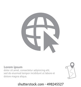 Globe (go to web) icon. Vector design