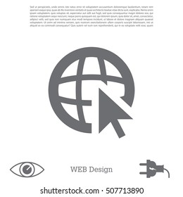 Globe (go to web) icon. Vector design
