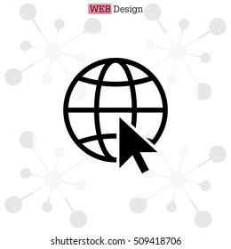 Globe (go to web) icon. Vector design