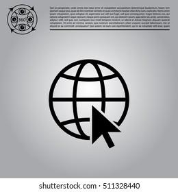 Globe (go to web) icon. Vector design