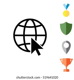 Globe (go to web) icon. Vector design