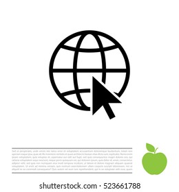 Globe (go to web) icon. Vector design