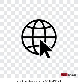 Globe (go to web) icon. Vector design