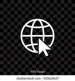 Globe (go to web) icon. Vector design