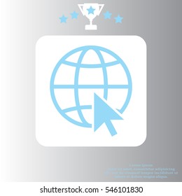 Globe (go to web) icon. Vector design