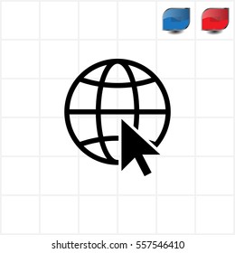 Globe (go to web) icon. Vector design