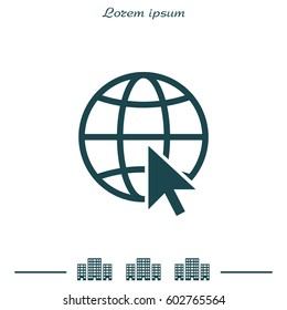 Globe (go to web) icon. Vector design