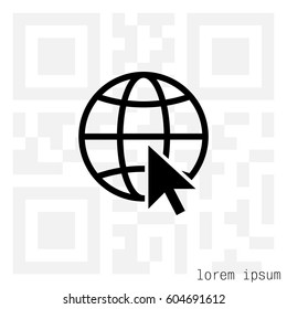 Globe (go to web) icon. Vector design