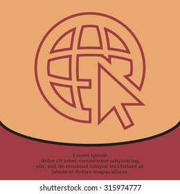 Globe (go to web), web line icon. Vector design