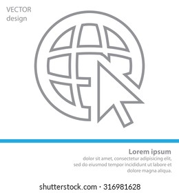 Globe (go to web), web line icon. Vector design