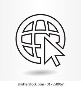 Globe (go to web), web line icon. Vector design