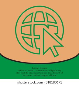 Globe (go to web), web line icon. Vector design