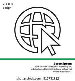 Globe (go to web), web line icon. Vector design