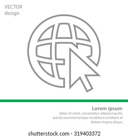 Globe (go to web), web line icon. Vector design
