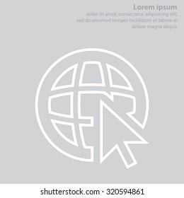 Globe (go to web), web line icon. Vector design