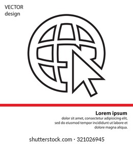 Globe (go to web), web line icon. Vector design