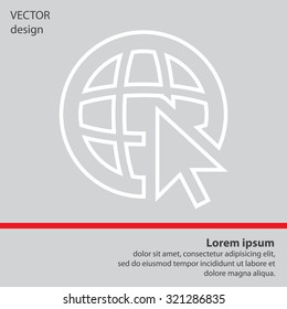 Globe (go to web), web line icon. Vector design
