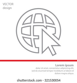 Globe (go to web), web line icon. Vector design